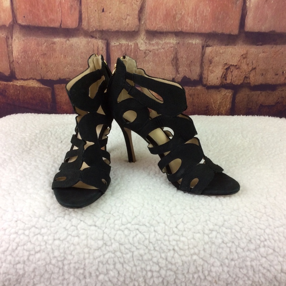 Nine West Flora Nubuck Heeled Sandal size 6